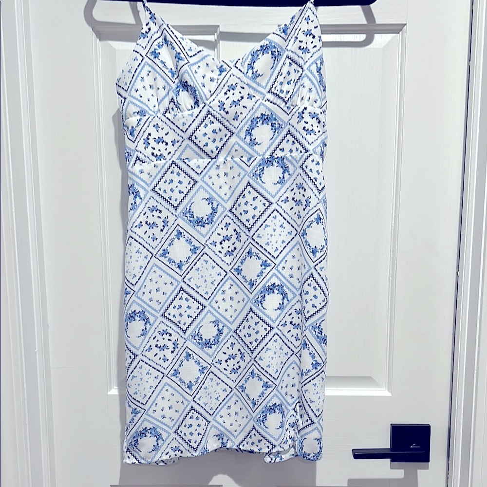 Altar'd State Blue and White Slip Dress
